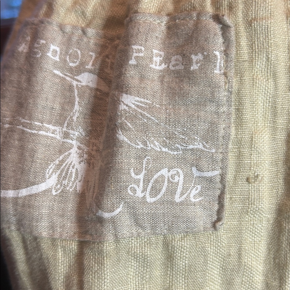 Magnolia Pearl vintage 100% linen stripe skirt CA #11 - Picture 4 of 6